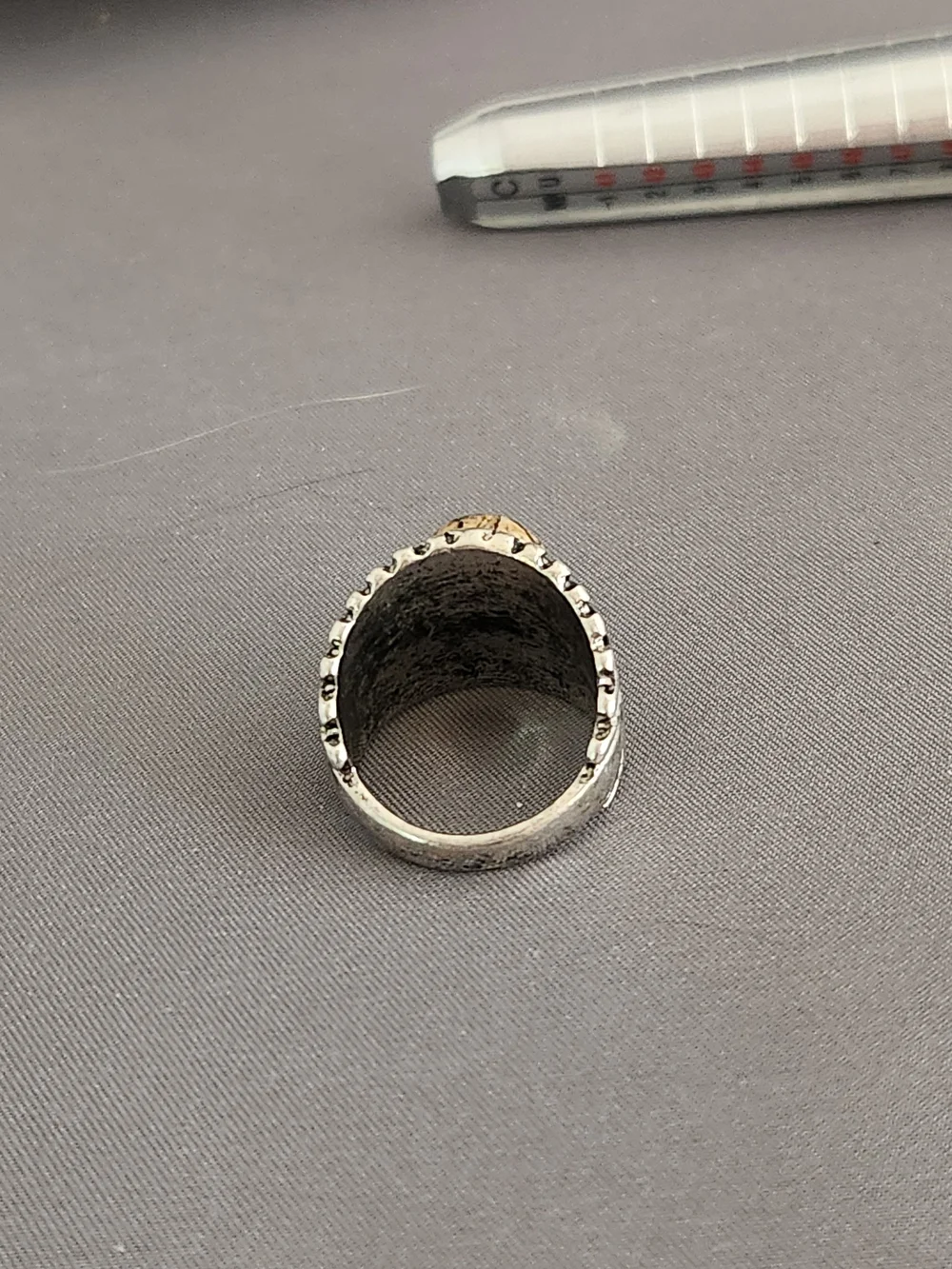 Sterling-Style Silver Men’s Ring with Brown Jasper Stone